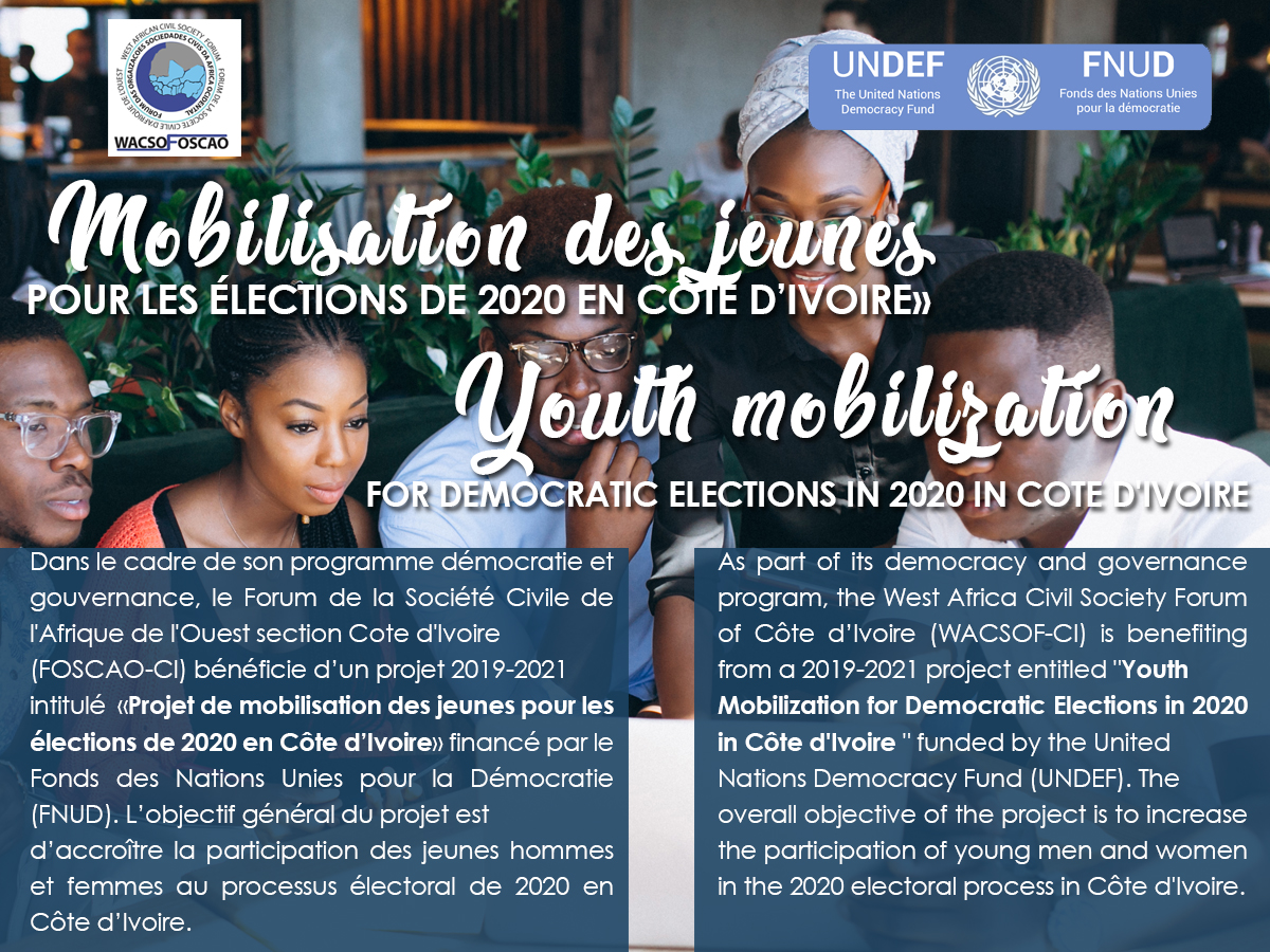 Mobilisation des jeunes pour les élections de 2020 en Côte d’Ivoire